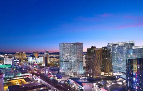 Skyline showing the Waldorf Astoria in Las Vegas
